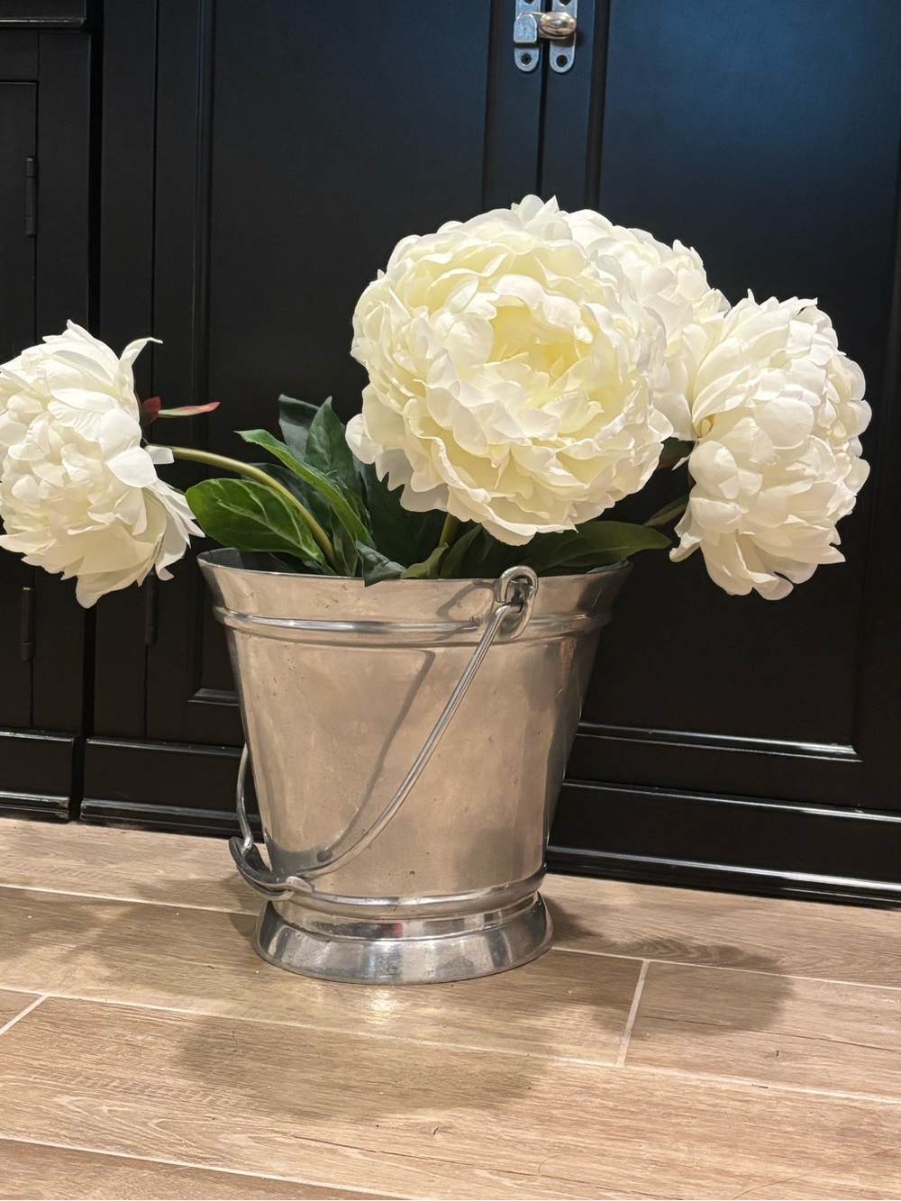 Pottery Barn Silver Champagne Ice Bucket Cooler Vase Planter Metal Heavy